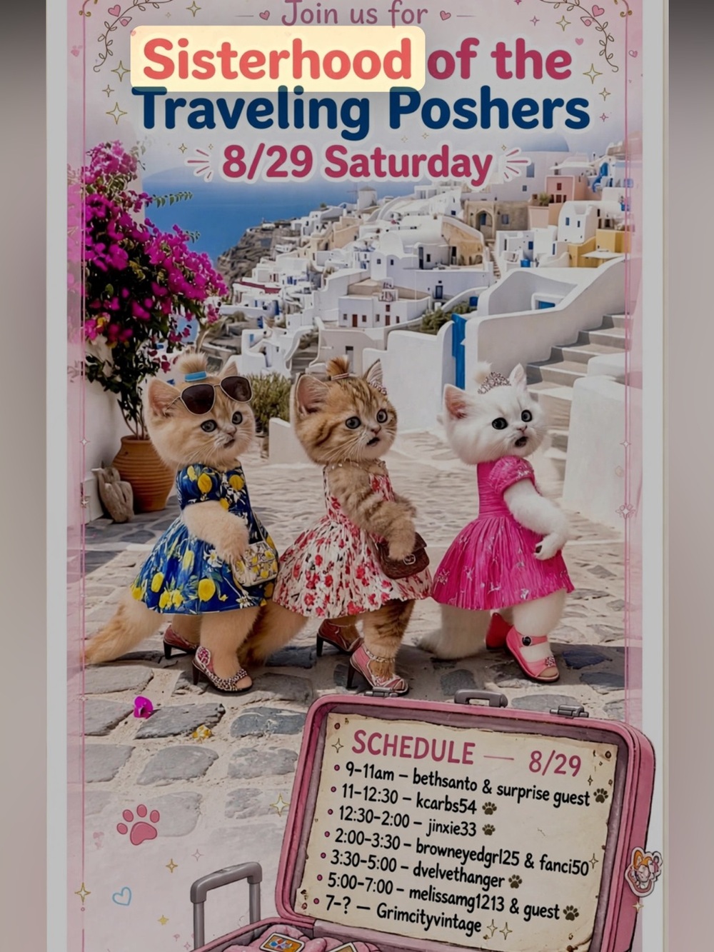 Sisterhood of the Traveling Poshers join our train surprise in each show